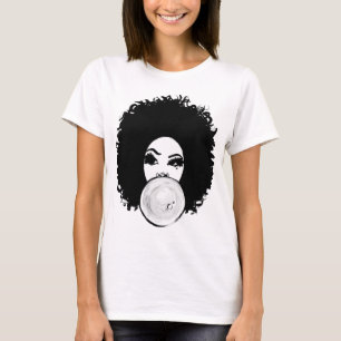Afro-verworrenes großes Haar gelockt für T-Shirt
