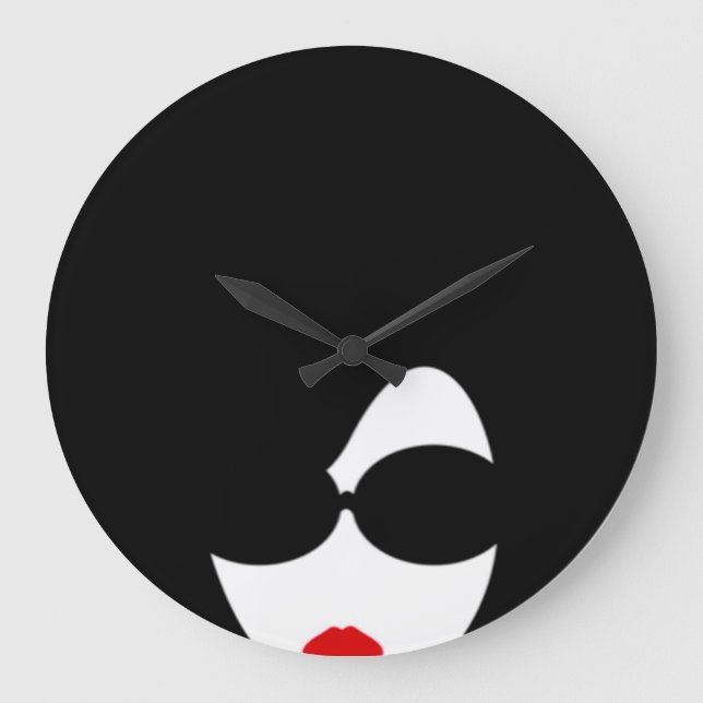 Afro Wall Clock Große Wanduhr (Vorderseite)