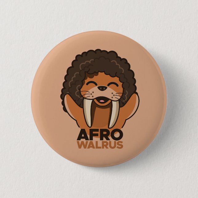 Afro Walrus Button (Vorderseite)