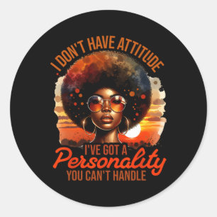 Afro Women Black Pride Afro American Girl Women Runder Aufkleber