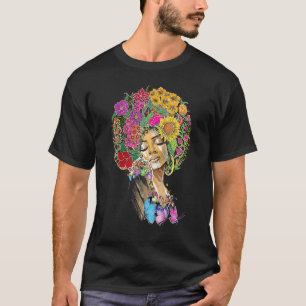 Afro Women Blume Butterfly Latina Afrikanische Ame T-Shirt