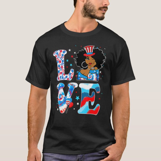 Afro Women Girl Melanin Black Queen Liebe Happy 4. T-Shirt (Vorderseite)