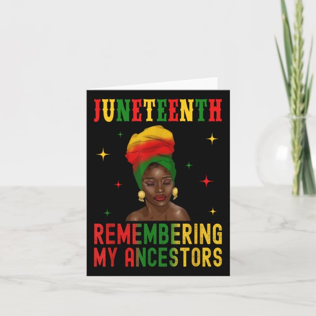 Afro Women Melanin Girl Headwrap Juneteenth Rememb Karte (Vorderseite)
