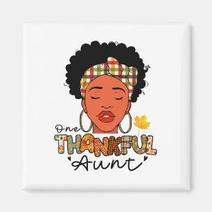 Afro Women Messy Bun Ein dankbarer Tante Fall Dank Magnet