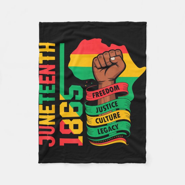 Afroamerikaner 1865 Juneteenth schwarze Geschichte Fleecedecke (Vorderseite)