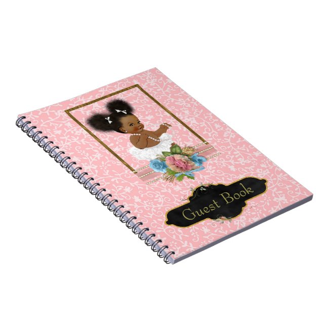 Afroamerikaner-Babyparty-Gast-Buch Notizblock (Rechte Seite)