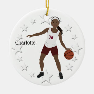 Afroamerikaner-Basketball-Mädchen im Keramik Ornament