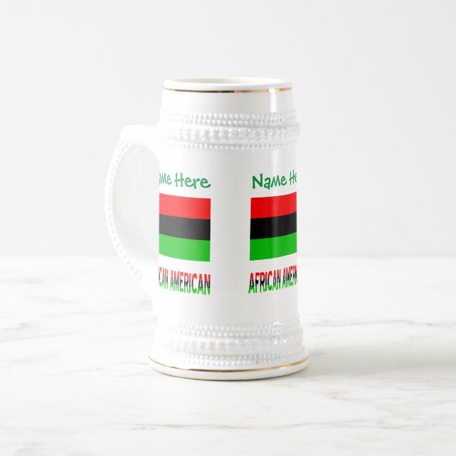 Afroamerikaner / Diaspora Flag Green Bierglas (Vorderseite Links)