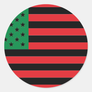 Afroamerikaner-Flagge - rotes Schwarzes und grün Runder Aufkleber