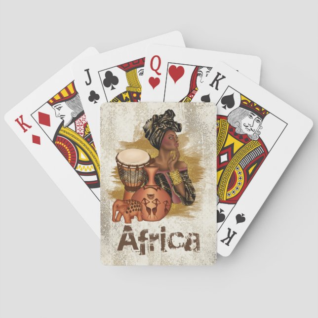 Afroamerikaner-Frauen-Spielkarten Spielkarten (Rückseite)