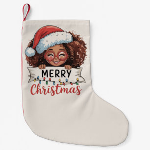 Afroamerikaner Frohe Weihnachten Afrikaner Schwarz Kleiner Weihnachtsstrumpf