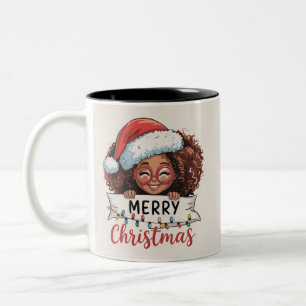 Afroamerikaner Frohe Weihnachten Afrikaner Schwarz Zweifarbige Tasse