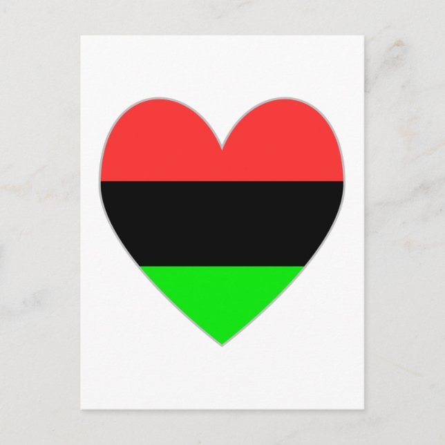 Afroamerikaner-Herz-Valentinsgruß Feiertagspostkarte (Vorderseite)