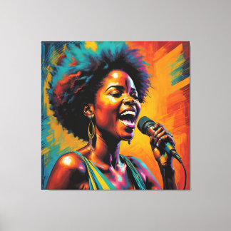 Afroamerikaner Neon Colored Impressionist Leinwanddruck