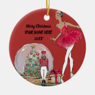 Afroamerikaner-Nussknacker-Ballett-Tänzer Keramik Ornament