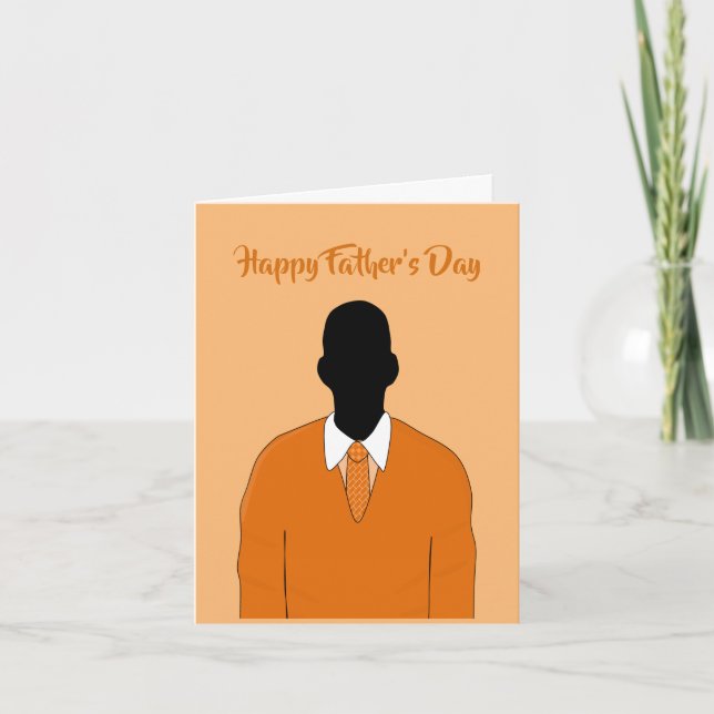 Afroamerikaner Orange Happy Vatertag Karte (Vorderseite)