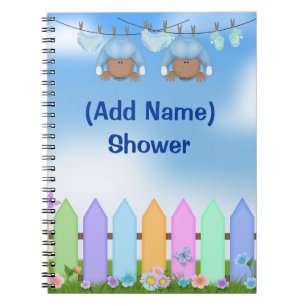 Afroamerikaner paart Babyparty-Buch Notizblock
