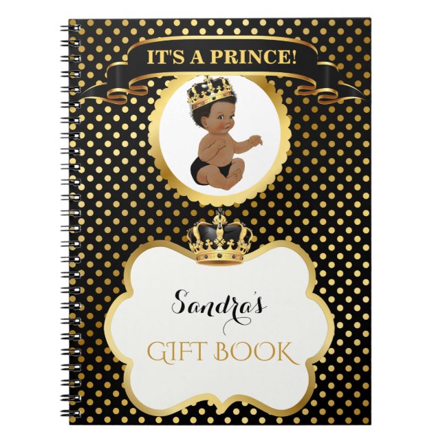 Afroamerikaner-Prinz Royal Black Gold Gift Notizblock (Vorderseite)