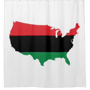 Afroamerikaner _ Rot, Schwarz und Grün Duschvorhang