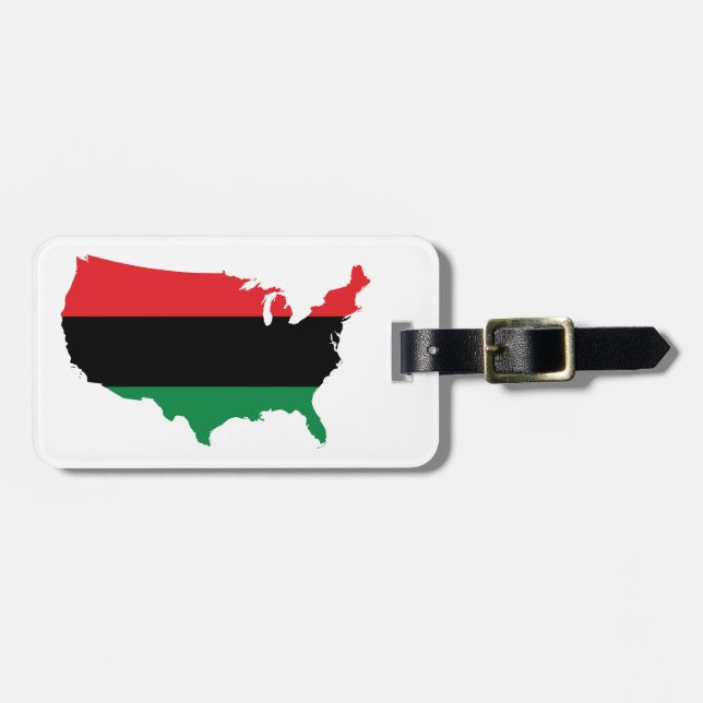 Afroamerikaner _ Rot, Schwarz und Grün Gepäckanhänger (Vorderseite horizontal)
