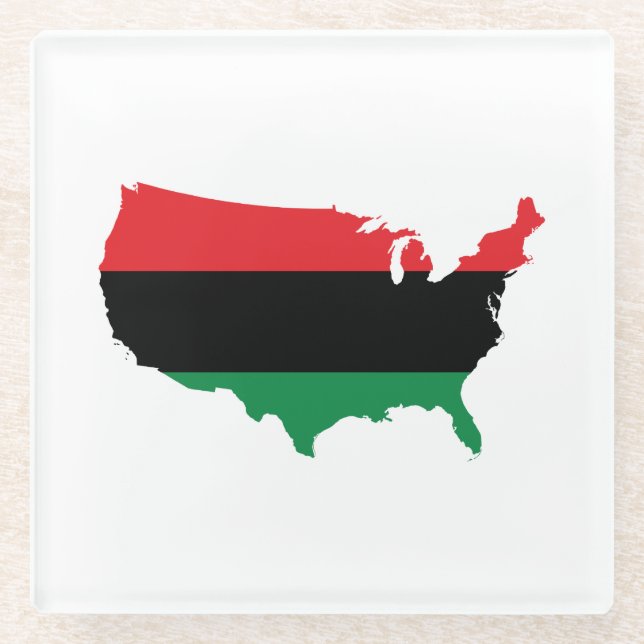Afroamerikaner _ Rot, Schwarz und Grün Glasuntersetzer (Vorderseite)