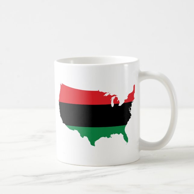 Afroamerikaner _ Rot, Schwarz und Grün Kaffeetasse (Rechts)