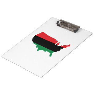 Afroamerikaner _ Rot, Schwarz und Grün Klemmbrett