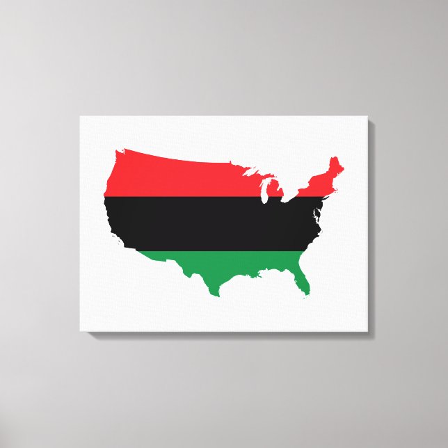 Afroamerikaner _ Rot, Schwarz und Grün Leinwanddruck (Vorderseite)