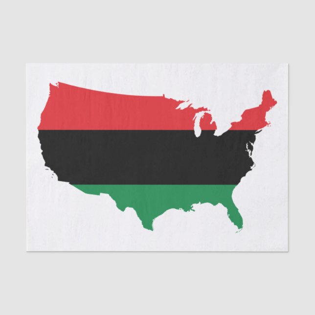 Afroamerikaner _ Rot, Schwarz und Grün Seidenpapier (Vorderseite)