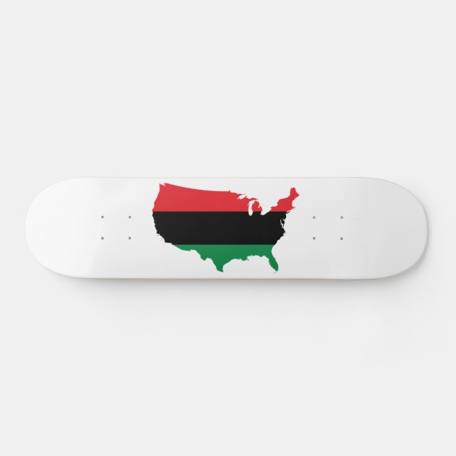 Afroamerikaner _ Rot, Schwarz und Grün Skateboard (Horizontal)