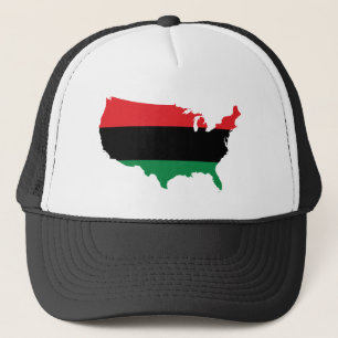 Afroamerikaner _ Rot, Schwarz und Grün Truckerkappe