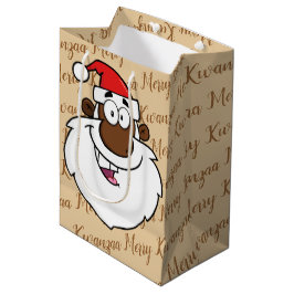 Afroamerikaner-Sankt-Weihnachtskwanzaa-Grüße Mittlere Geschenktüte
