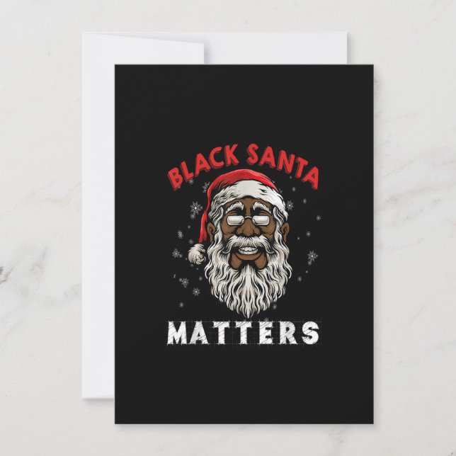 Afroamerikaner Santa Black Matters Weihnachts Paj Einladung (Vorderseite)