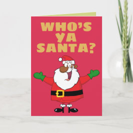 Afroamerikaner Santa Hugs Feiertagskarte