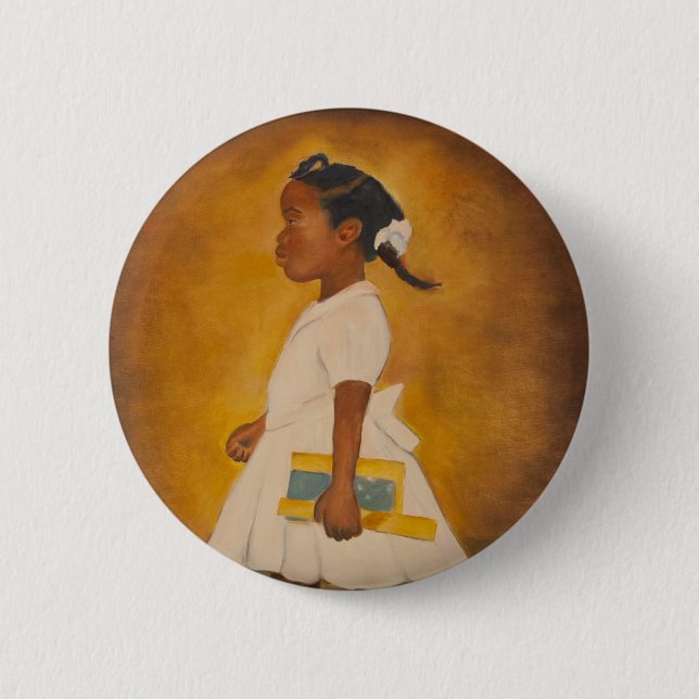 Afroamerikaner-schöne Kunst Button (Vorderseite)