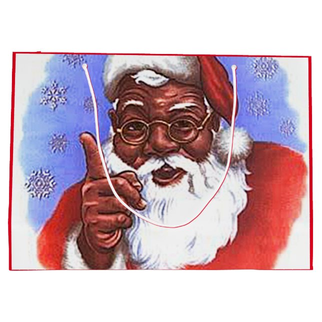 Afroamerikaner-schwarzes Große Geschenktüte (Rückseite)