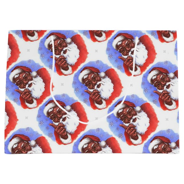 Afroamerikaner-schwarzes Große Geschenktüte (Vorderseite)