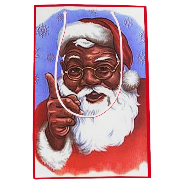 Afroamerikaner-schwarzes Mittlere Geschenktüte (Vorderseite)