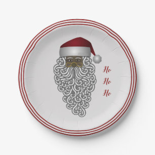 Afroamerikaner traditioneller Weihnachtsmann Pappteller