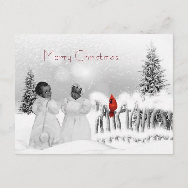 Afroamerikaner-Weihnachtskarte Feiertagspostkarte (Vorderseite)