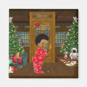 Afroamerikaner-Weihnachtsmagnet Magnet