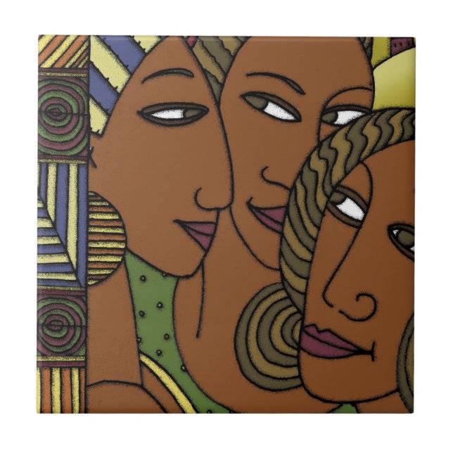 Afroamerikanerfrauen-Schwesterfreunde Fliese (Vorderseite)