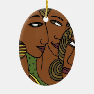 Afroamerikanerfrauen-Schwesterfreunde Keramikornament