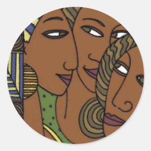 Afroamerikanerfrauen-Schwesterfreunde Runder Aufkleber