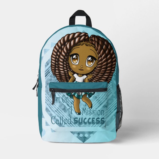 Afroamerikanerin Bedruckter Rucksack (Vorderseite)