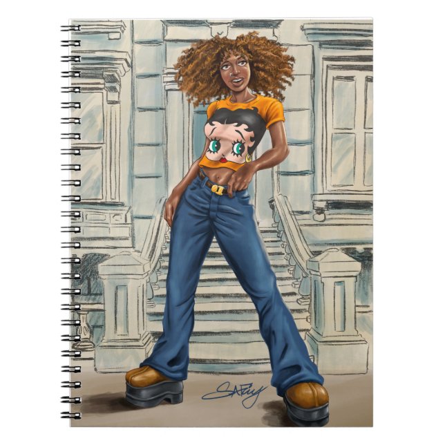 Afroamerikanerin Spiral Foto Notebook Notizblock (Vorderseite)