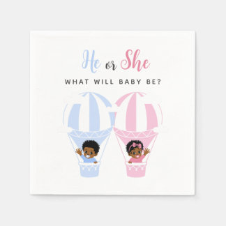 Afroamerikanische Baby-Luftballon-Geschlechtsenthü Serviette