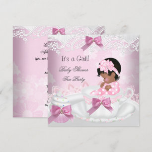 Afroamerikanische Babyparty Mädchen Rosa Baby Tass Einladung