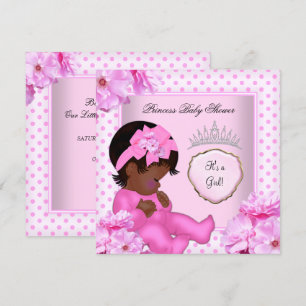 Afroamerikanische Babyparty Mädchen Süße Baby Einladung