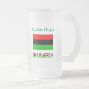 Afroamerikanische Diaspora-Flagge Grün Personalisi Mattglas Bierglas